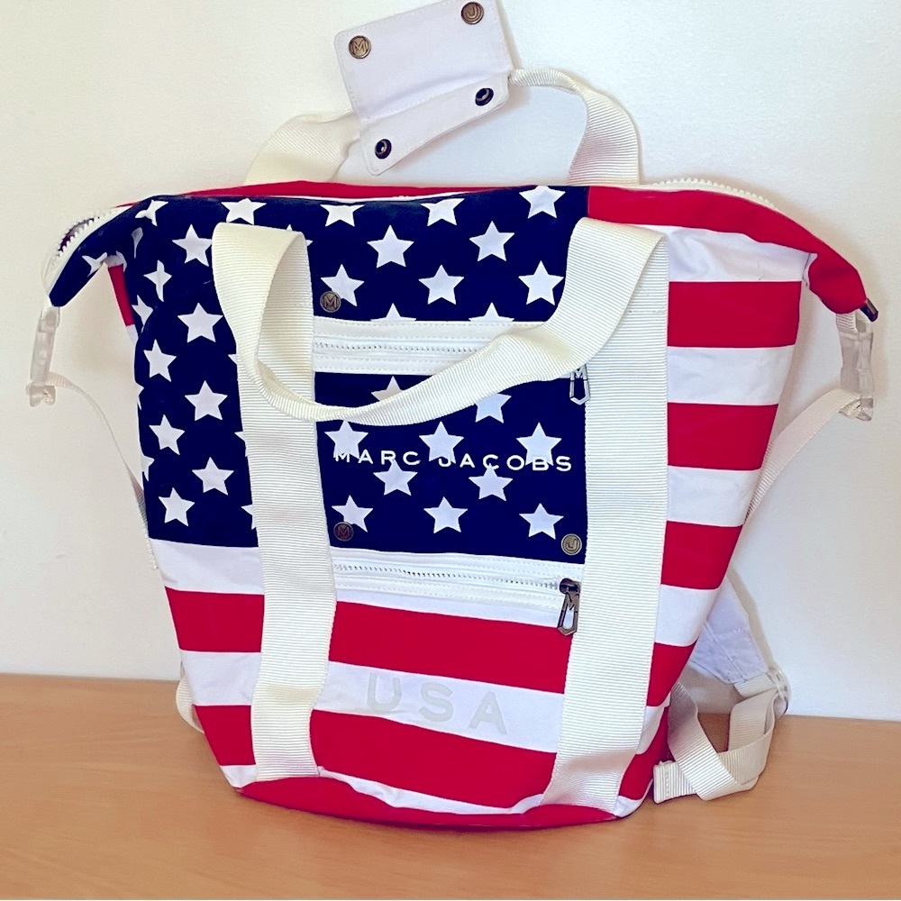 RARE Marc Jacobs USA Flag Backpack Tote Bag